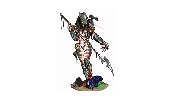 Predator, stranger, skull, spear, predator, thing helmet