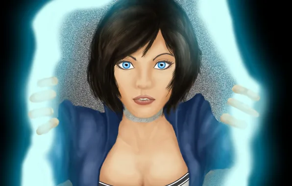 Look, art, blue eyes, the gap, BioShock Infinite, Elizabeth