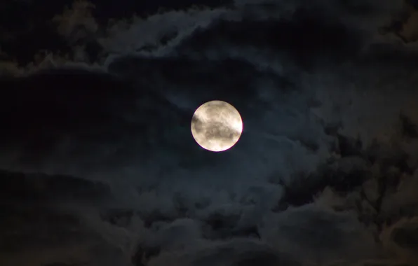 Picture the sky, clouds, night, nature, the moon, the full moon, the supermoon, Stan