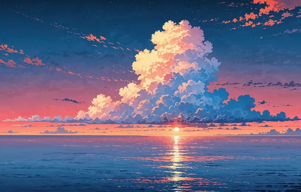 Picture sky, nature, sunset, orange, lands