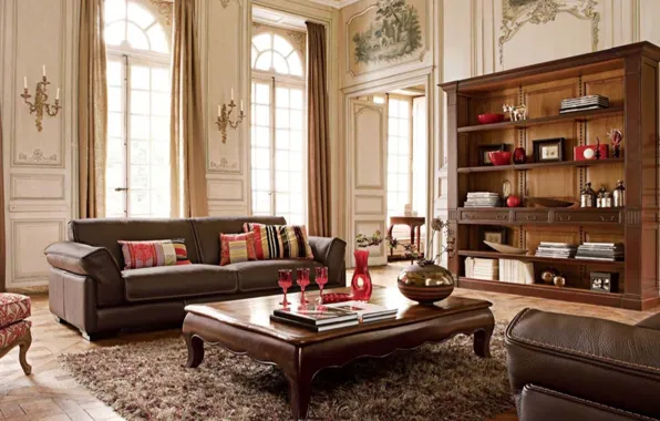 Design, style, room, Villa, interior, living room, Dom-castle