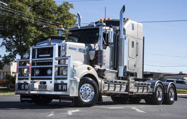 White, power, kenworth, hrome