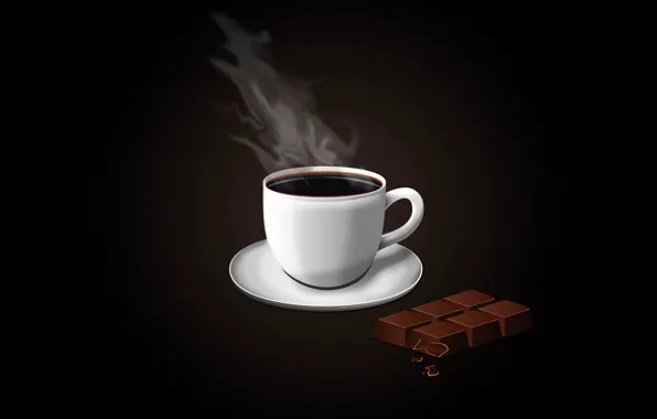 Picture coffee, chocolate, minimalism, vector, Cup