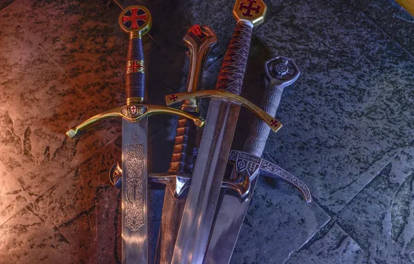 Steel, sword, blade, blade, Crusader