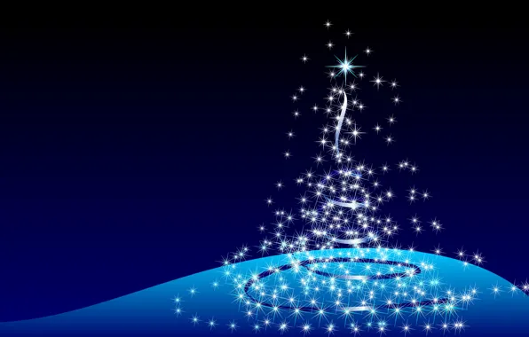 Blue, tree, new year, lights