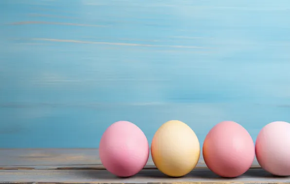 Holiday, Board, eggs, spring, Easter, pink, blue background, painted