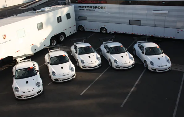 Picture white, Porsche, Porsche Develops New 911 GT3, vans, Kara