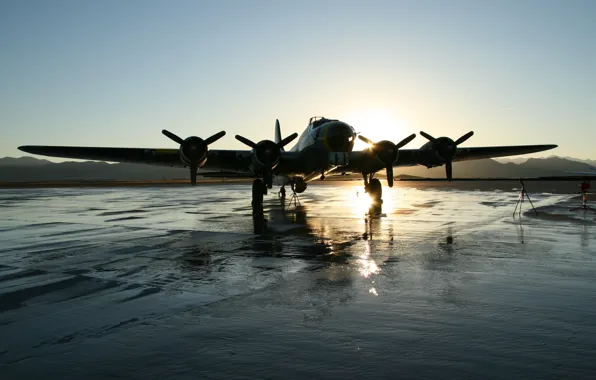 The sky, light, the plane