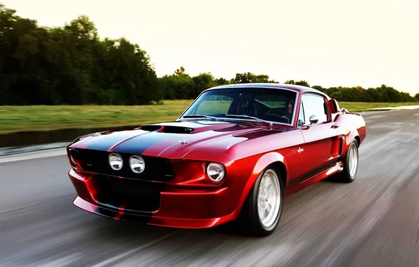 Red, mustang, racing, shelby gt500cr