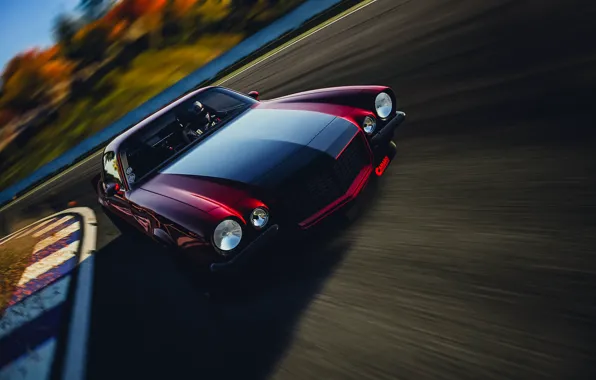 Car, machine, speed, red, camaro, chevrolet, speed, motorsport