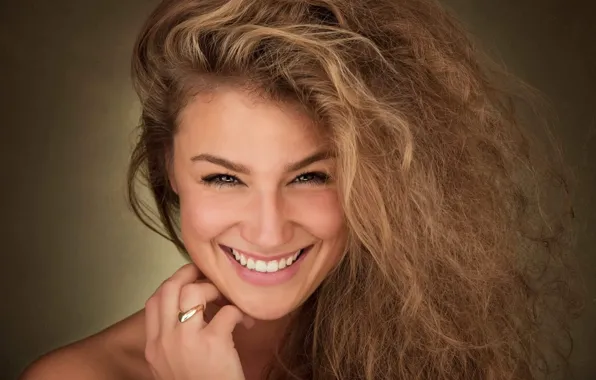 Look, girl, joy, smile, background, mood, portrait, hands