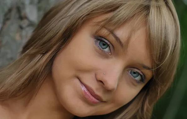 Eyes, face, piercing, blonde, eyebrows, lada, close