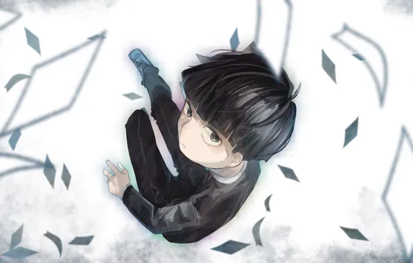 Look, anime, art, guy, student, Mob Psycho 100