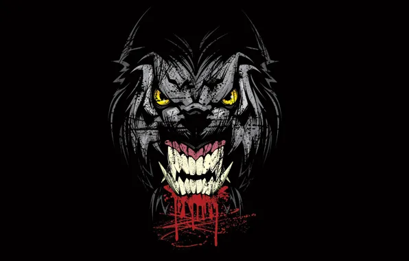 Picture face, background, fangs, grin, Werewolf