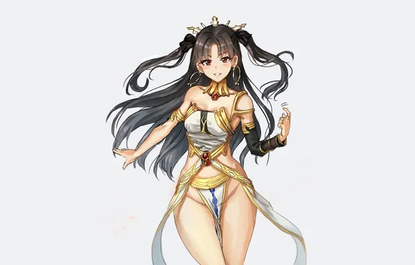 Girl, sexy, cleavage, long hair, dress, boobs, anime, beautiful