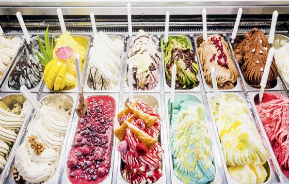 Ice cream, colorful, sweet, delicious