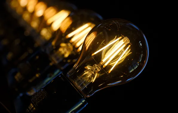 BACKGROUND, GLASS, BLACK, MACRO, SPIRAL, RETRO, ELECTRICITY, LIGHT BULBS