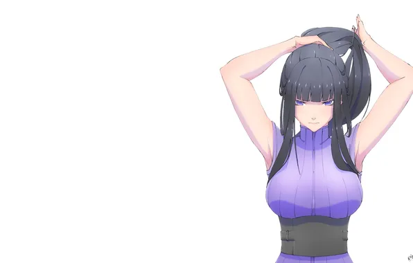 Girl, brunette, white background, Naruto, Naruto, Hinata, Hinata Hyuga