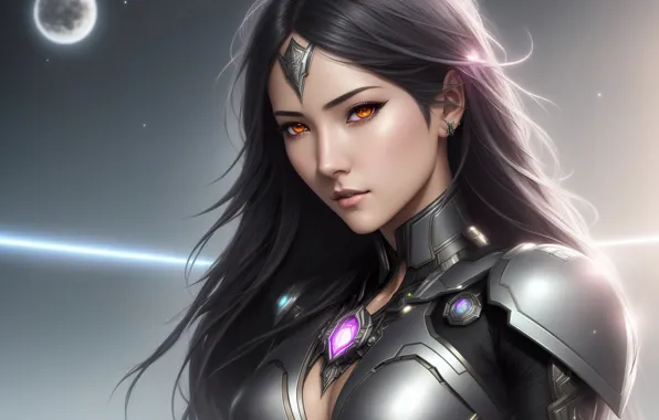 Future, girl, fantasy, armor, art, digital art, fantasy art, fantasy girl