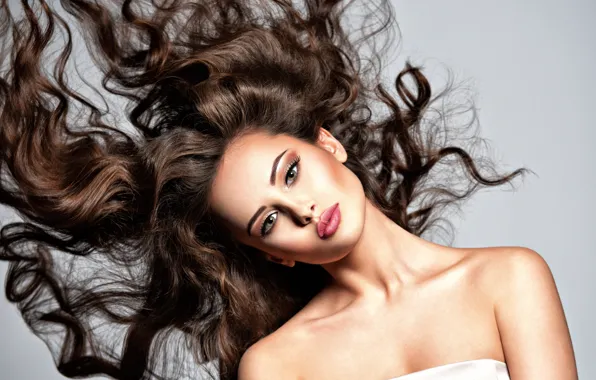 Picture face, pose, hair, makeup, curls, curls, Valua Vitaly