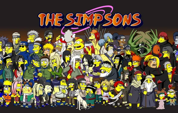 Naruto, Anime, Wallpaper, Akatsuki, The Simpsons, Cartoon, Disguise, Crossover