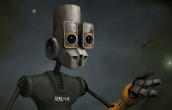 Robot, dragonfly, looks, iron