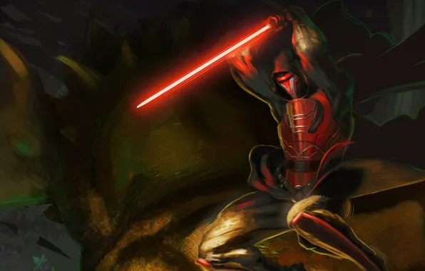 Picture Star Wars, sword, sith lord, man, Darth Revan, sith, strong, light saber