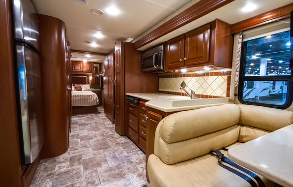 Interior, bus, adventure, glamping, indoors, camping, cabinet, colorado