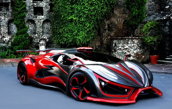 Picture design, tuning, Inferno, Wild, hypercar, green foliage, Hypercar, Inferno