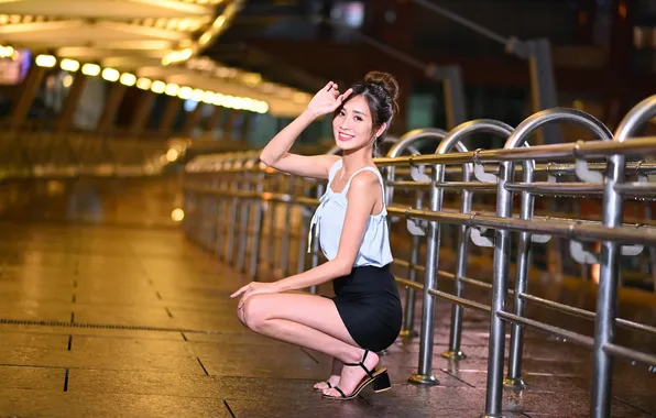 Summer, look, girl, the city, street, model, the evening, makeup