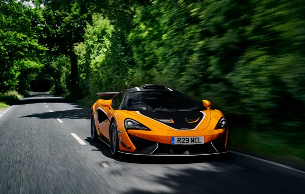 Road, vegetation, coupe, McLaren, 2020, V8 twin-turbo, 620R, 620 HP