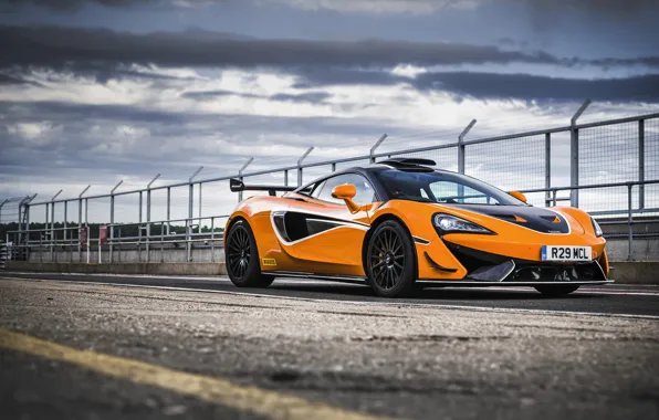 Picture orange, coupe, McLaren, 2020, V8 twin-turbo, 620R, 620 HP, 3.8 L.