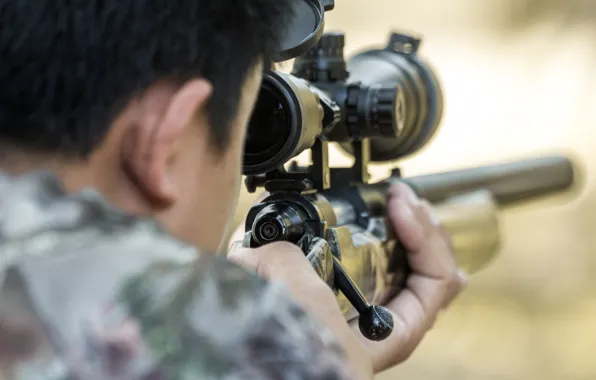 Military, rifle, telescopic sight, target shooting