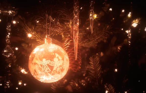 Light, decoration, toys, tree, new year, ball