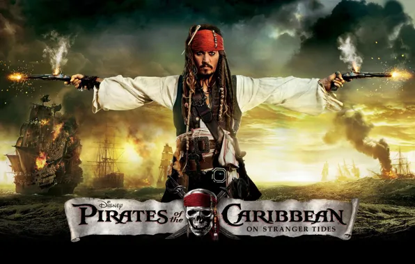 Johnny depp, Jack Sparrow, On stranger tides, Pirates of the Caribbean 4