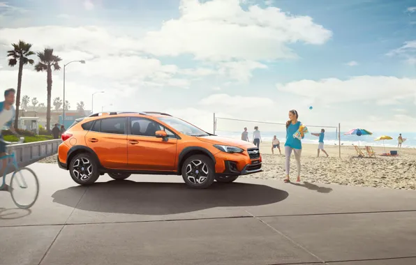 Beach, Subaru, People, Orange, Subaru, 2021, Compact crossover, Subaru XV