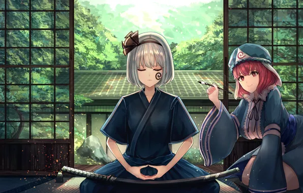 Girls, brush, Touhou, Touhou, Touhou
