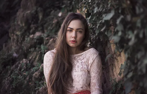 Look, girl, face, background, hair