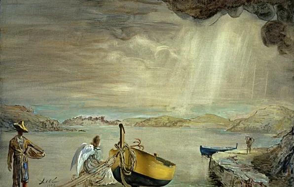 Surrealism, boat, picture, Salvador Dali, Salvador Dali, Angel Port Ligata