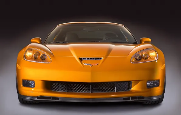 Auto, yellow, Chevrolet Corvette