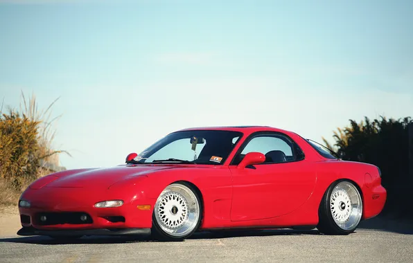 Picture tuning, red, drives, red, mazda, tuning, Mazda, stance