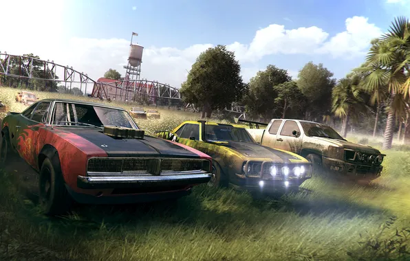 Palm trees, race, dirt, the roads, Ubisoft, The Crew