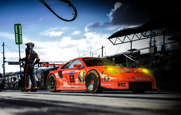 Auto, Porsche, Machine, Racer, Art, Rendering, Sports car, Game Art