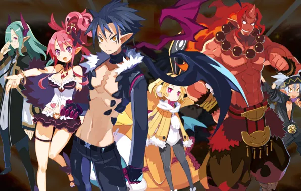 Girl, game, boy, elf, oppai, horn, Disgaea, Disgaea 5
