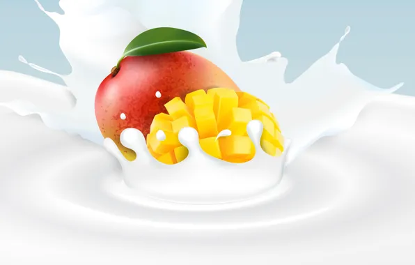 Background, milk, mango