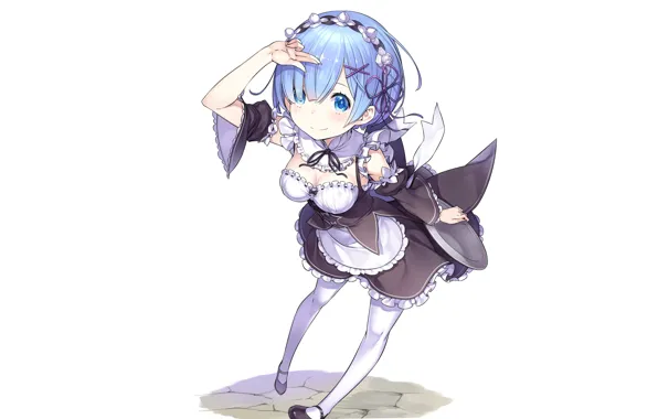 White, girl, background, the demon, form, anime, the maid, art