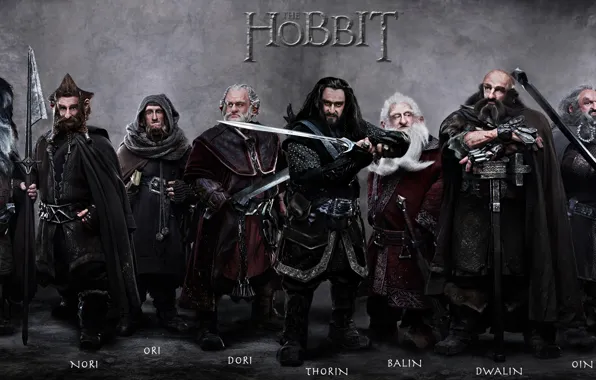 Picture dwarves, company, swords, hike, The hobbit, The Hobbit, The hobbit: an Unexpected journey, Thorin, Oakenshield