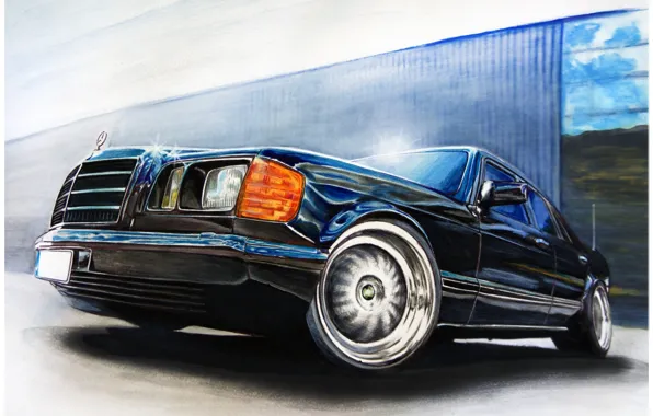 Picture Mercedes, black, w126