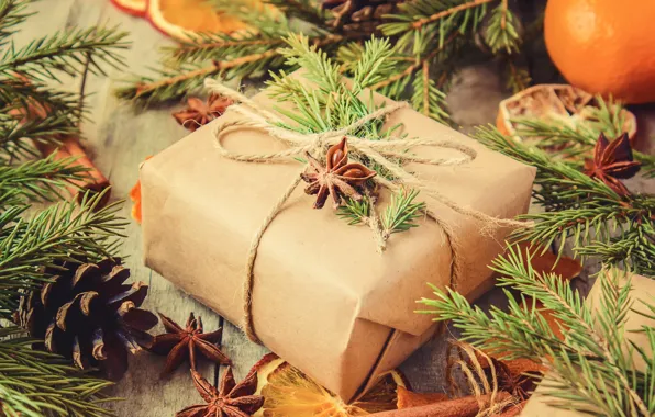 Holiday, gift, new year, spruce, bumps, carnation