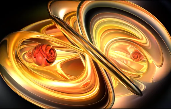 Light, line, abstraction, lights, balls, graphics, structure, gold